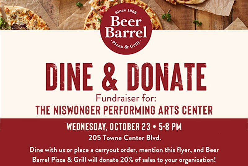 Dine & Donate at Beer Barrel to Benefit the Niswonger